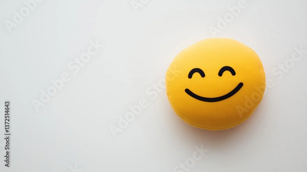 Obraz Emoji smiley yellow happy face expression emotion cute round icon joy fun