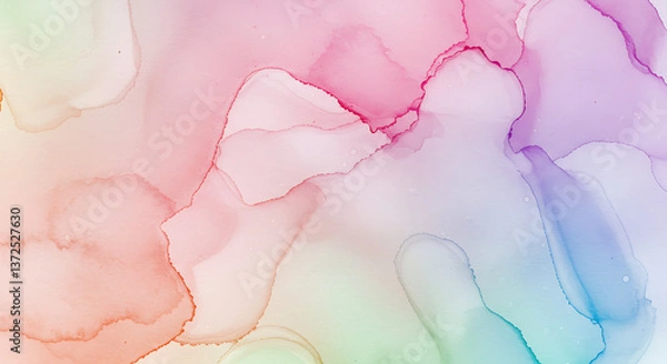 Fototapeta A soft watercolor ink splash on textured paper, with vibrant colors spreading in organic patterns.
