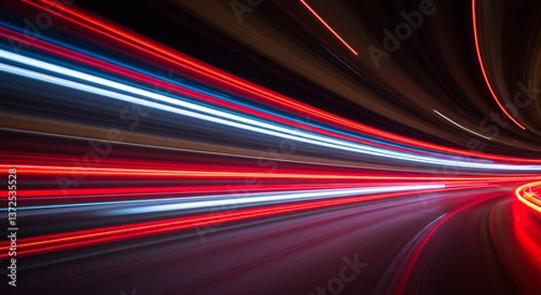 Fototapeta High-Speed Motion Blur with Vibrant Light Streaks