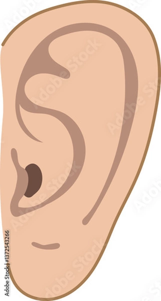 Obraz シンプルでやさしい色合いの耳のイラスト