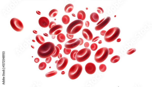 Fototapeta red blood cell. white background.