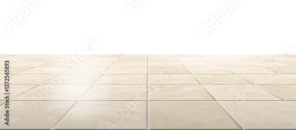 Fototapeta beige ceramic tiles texture perspective background  vector illustration