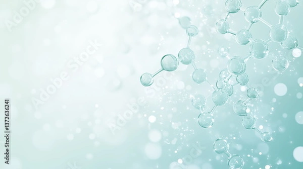Obraz Abstract gradient background with molecular structures, perfect for medical, science, and technology themes. A modern and luxurious design ideal for hospitals, healthcare, and business presentations.