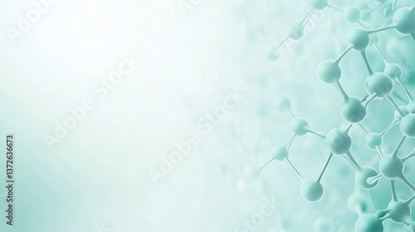Obraz Abstract gradient background with molecular structures, perfect for medical, science, and technology themes. A modern and luxurious design ideal for hospitals, healthcare, and business presentations.