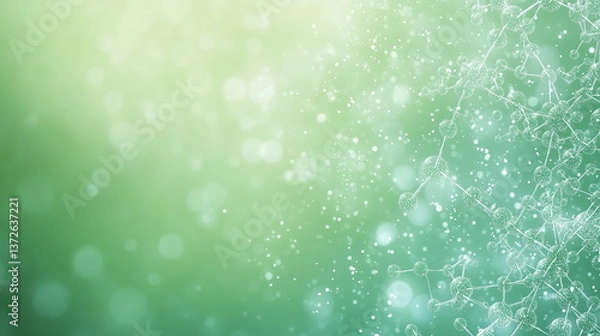 Obraz Abstract gradient background with molecular structures, perfect for medical, science, and technology themes. A modern and luxurious design ideal for hospitals, healthcare, and business presentations.