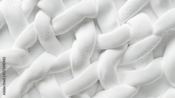 Fototapeta Abstract white woven texture background.