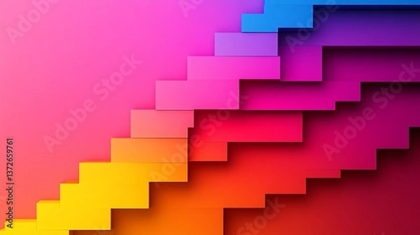 Fototapeta A vibrant gradient background featuring a spectrum of colors from blue to yellow