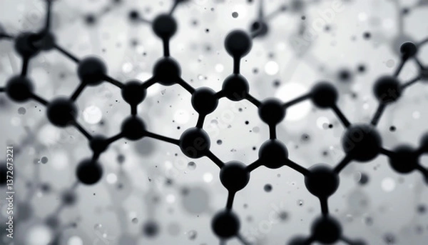 Obraz Abstract Molecular Structure Digital Art for Science and Technology