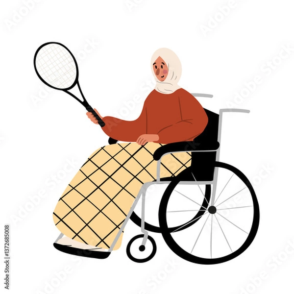 Fototapeta illustration of a black woman enjoying a dance. A woman in a yellow sweater and white pants moves gracefully. Fun and carefree park activity. Flat vector illustration.