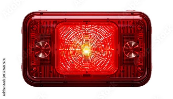 Obraz red emergency light close up view