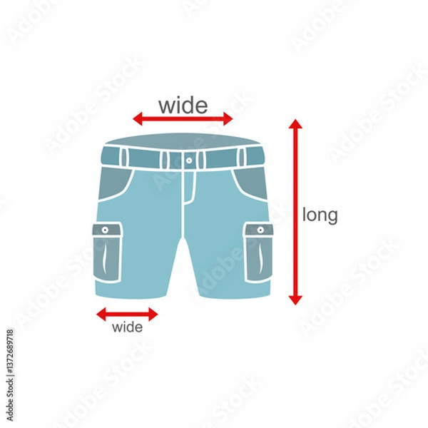 Fototapeta pants size icon, simple flat style, illustration, logo sign symbol pictogram template, for ui or ux isolated on white for mobile app, editable