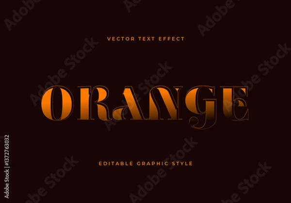 Fototapeta Orange And Brown Gradient Elegant Retro Text Effect