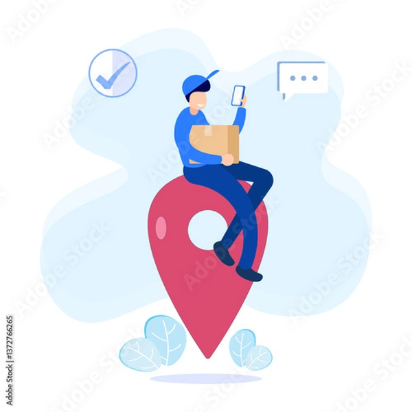Obraz Illustration vector graphic cartoon character of delivery