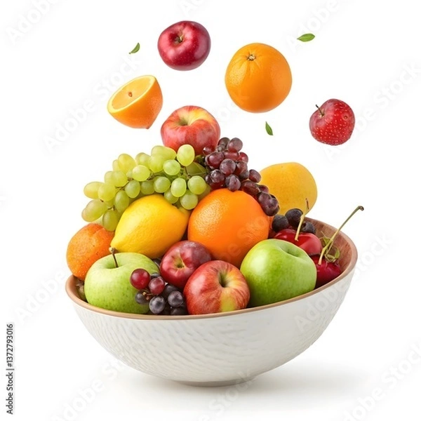Obraz fruit bowl isolated on white background