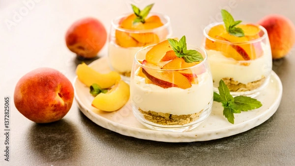 Fototapeta 桃のデザート