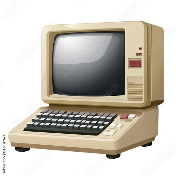 Fototapeta old computer set