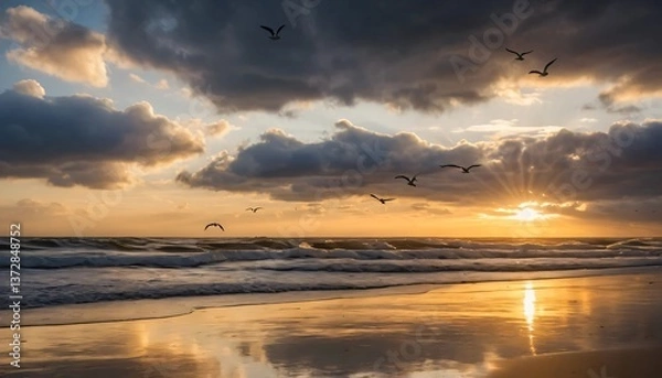 Obraz sunset on the beach