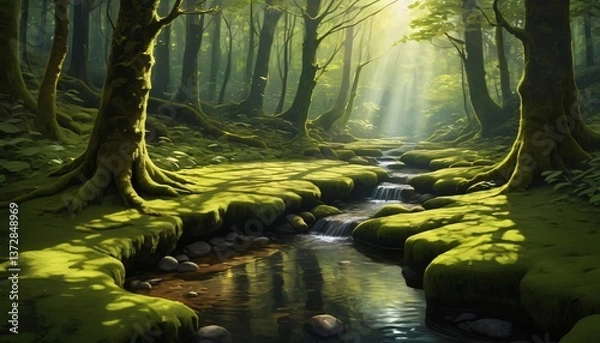 Fototapeta waterfall in the forest