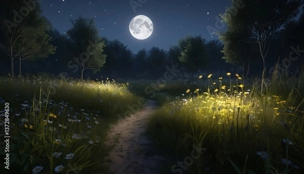 Fototapeta moon over water