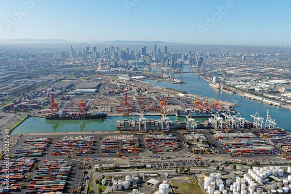 Obraz Aerial view of Melbourne CBD from the west