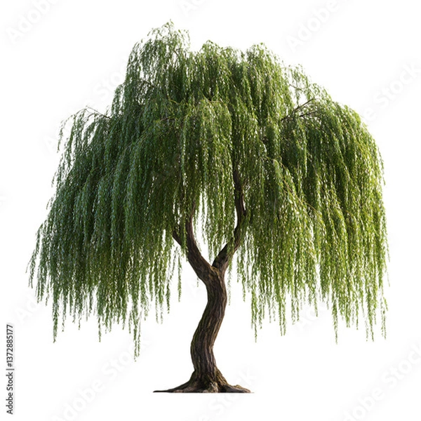 Obraz Weeping Willow Tree Isolated on Transparent Background