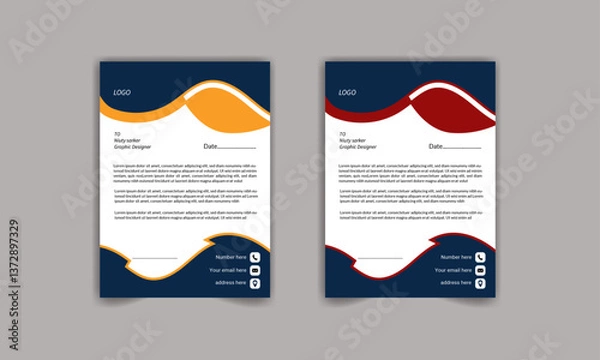Fototapeta Modern minimal Creative & Clean business style letterhead bundle of your corporate project design.set to print with vector & illustration set. 