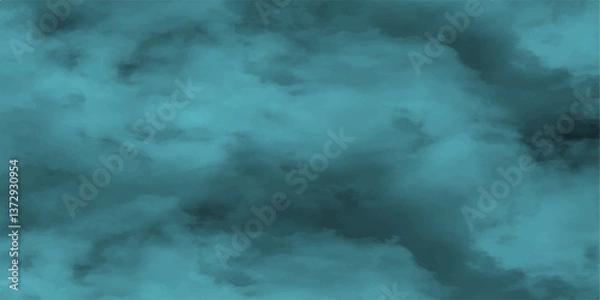 Obraz Creating a dramatic and atmospheric scene, nature, landscape. Mist envelops a tranquil landscape in cool blue tones. The sky is filled with clouds and the mist is thick and heavy. 