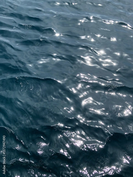 Obraz Sunlight sparkles over the rippling blue sea, capturing a moment of nature's pure elegance. Each wave reflects a new story of the ocean's life