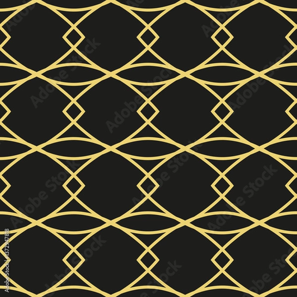 Fototapeta Abstract geometric pattern with wavy lines, stripes. A seamless vector background.