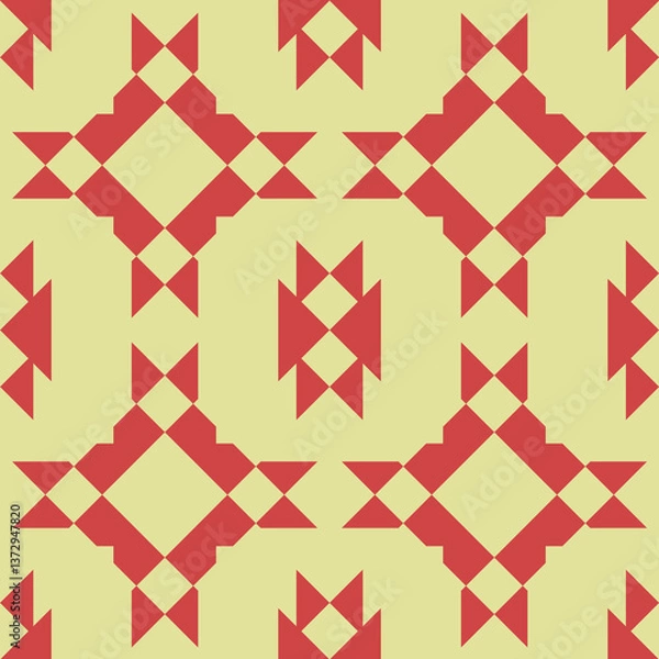 Fototapeta Seamless print with geometric elements. Mosaic from different elements.