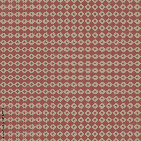 Fototapeta Seamless Geometric Pattern with Red and Cream Diamonds