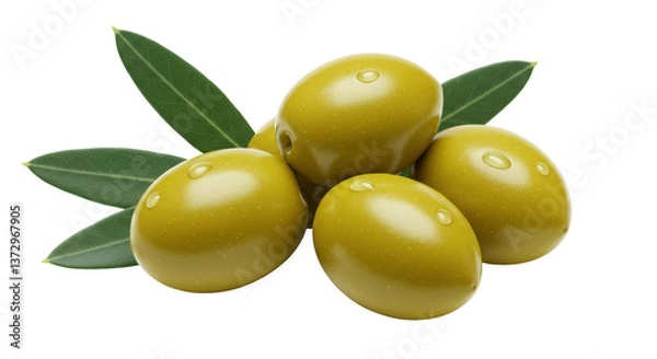 Obraz Isolated Green Olives