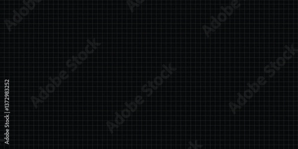 Fototapeta grid paper texture, grid sheet, abstract grid line, gray straight lines on black background, Illustration, Aesthetic minimal black grid pattern Minimal backround