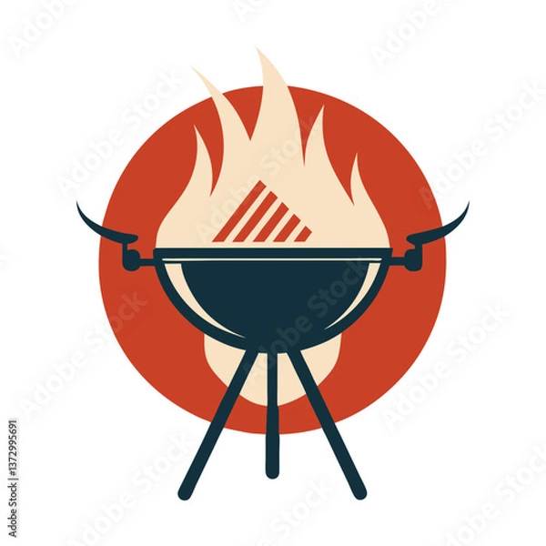 Obraz barbecue grill vector illustration