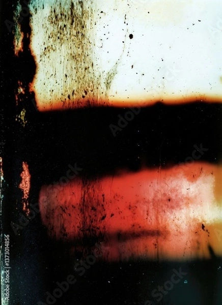 Fototapeta Moody Damaged Film Look with Dirty Texture and Flare