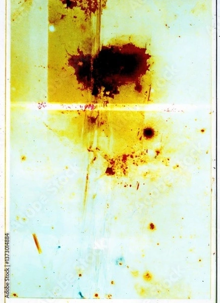 Fototapeta Retro Film Overlay with Vertical Light Streaks and Marks