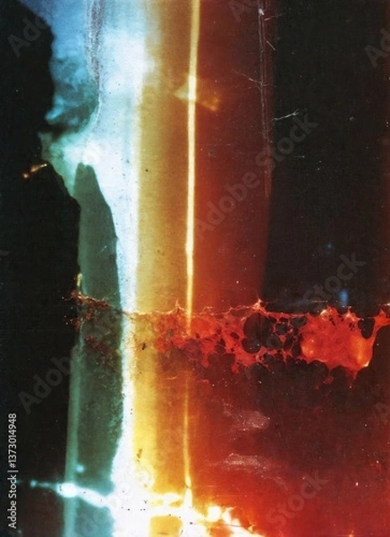 Fototapeta Grunge Film Negative with Color Fading and Light Leak