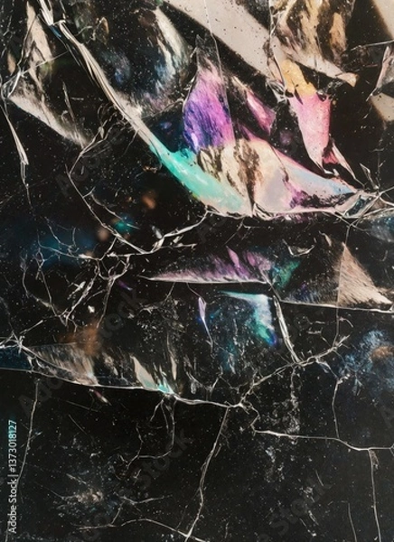 Fototapeta Abstract Prism-Like Surface with Foil Distortion