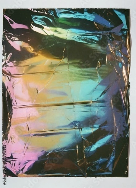 Fototapeta Glossy Abstract Foil Background with Light Spectrum Reflection