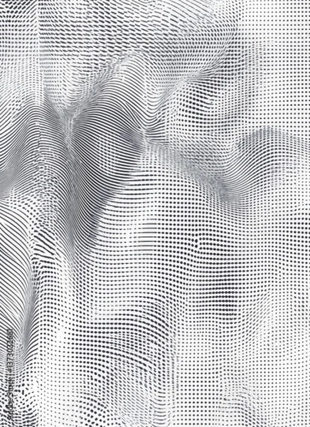 Obraz Retro-Inspired Print Texture with Bending Dots and Grain