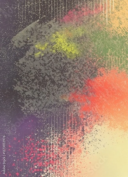 Fototapeta Abstract Halftone Texture with Blurred Motion and Vivid Colors

