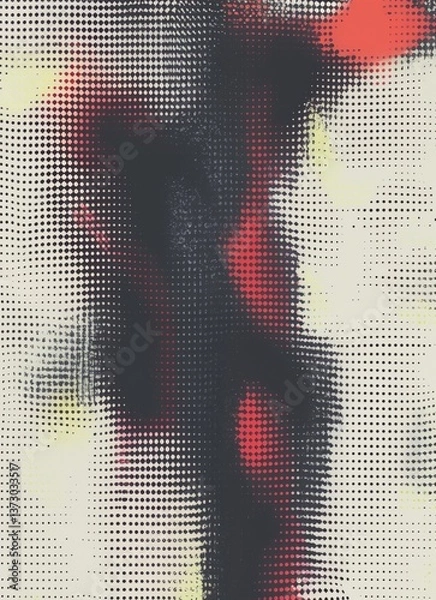 Fototapeta Artistic Color Distortion Texture with Mesh Grid Overlay