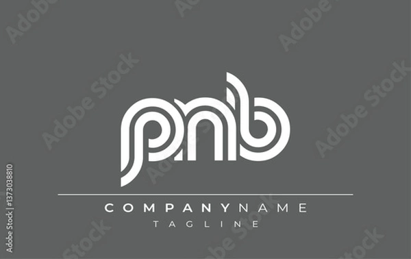Fototapeta PNB Creative Unique Modern Letter Logo Design. Stylized logo featuring a unique letter design, presenting abstract minimalist aesthetics and modern appeal