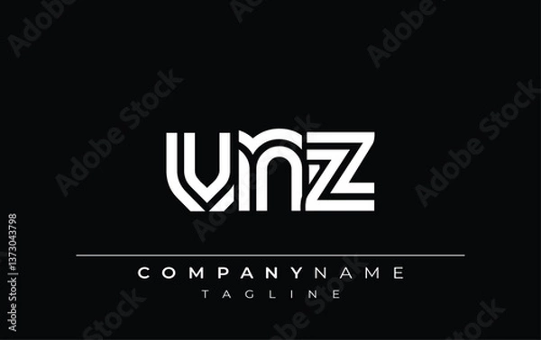 Fototapeta VMZ Creative Unique Modern Letter Logo Design. Stylized logo featuring a unique letter design, presenting abstract minimalist aesthetics and modern appeal