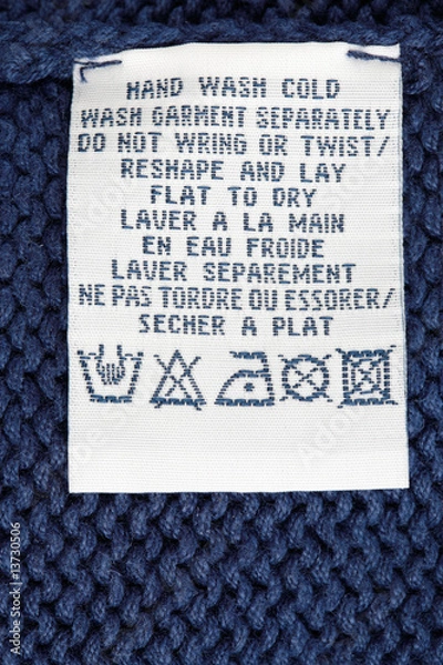 Obraz Washing label tag