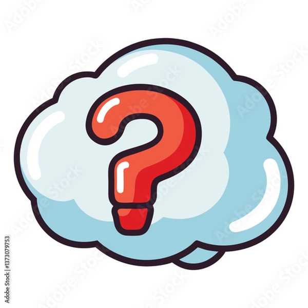 Obraz Cloud speech bubble with interrogation sign