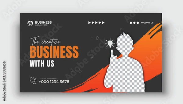 Fototapeta Corporate YouTube thumbnail for live workshop promotion Social media web banner and Editable Modern Video Thumbnail cover	