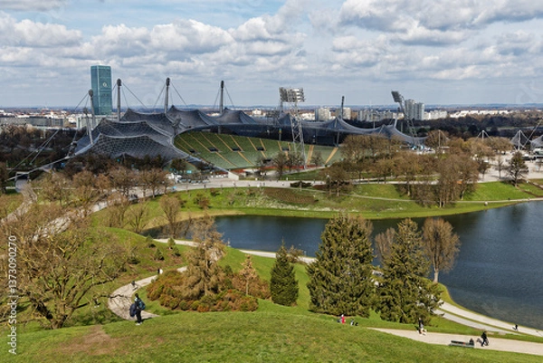 Fototapeta view of the river and the bridge