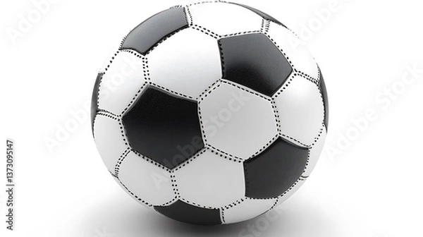 Obraz An isolated vector illustration of a realistic soccer ball with detailed panels.