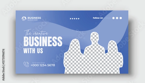 Fototapeta Corporate YouTube thumbnail for live workshop promotion Social media web banner and Editable Modern Video Thumbnail cover	